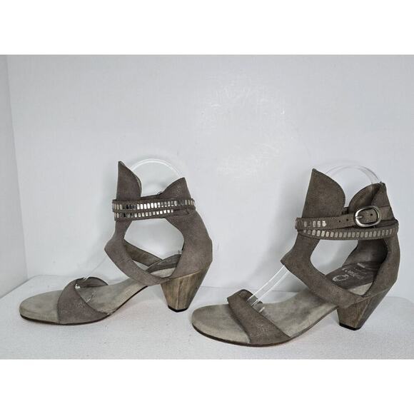 Calleen Cordero Sandals Taupe Glitter Suede Gladiator Heels SZ 7 Shoes New NWOB - Picture 5 of 10